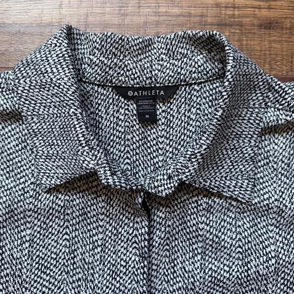 Athleta Women’s Braiden Textured Shirt Jacket Black & White Size 1X #882490 - Picture 6 of 16
